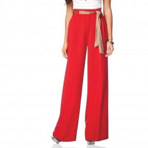 Kardashians Kollection Spring 2012 High Waist Wide Leg Red Pants - Picture 1 of 10
